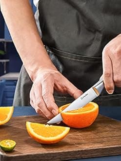 D.Perlla Steak Knives, Super Sharp Straight Edge Steak Knife Set of 8, Professional Straight Edge Kitchen Table Dinner Knives, Elegant High Carbon Stainless Steel Kitchen Steak Knife Set, 4.5IN