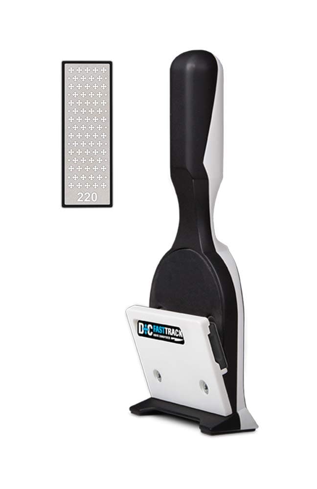 MPOWER Kitchen Knife Sharpener + 220Grit Diamond Stone - Sharpens blades easily & precisely - Magnetically holds the blade at the perfect angle - Professional knife care 3 Year Guarantee