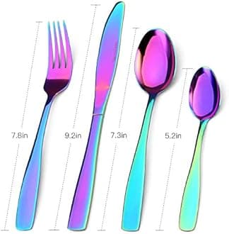 32-piece rainbow cutlery set