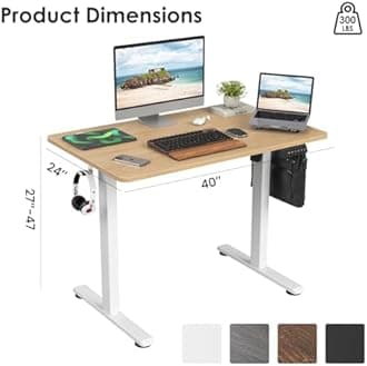 Farini Electric Standing Desk Adjustable Height Sit Stand Home Office Desk with Splice Board