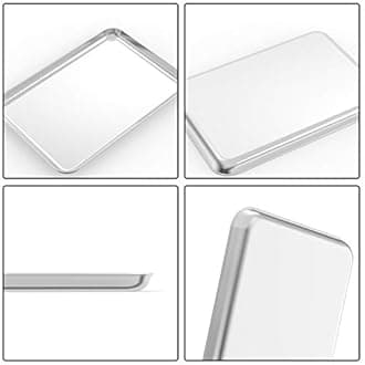 Baking Sheet with Cooling Rack and Silicone Baking Mat, 20 Inch Stainless Steel Bakeware, Healthy & Nontoxic & Rustproof & Easy Clean & Dishwasher Safe