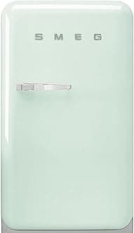 FAB10 50's Retro Style Aesthetic Refrigerator with 4.48 Cu Total Capacity, 2 Glass Shelves, LED Internal Light, 22-Inches, Pastel Green Right Hand Hinge Made In Italy