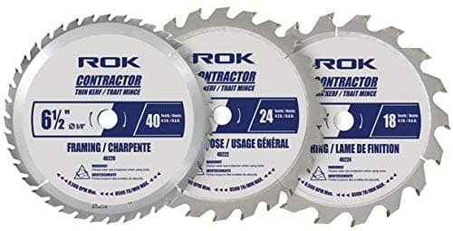 ROK 3pc 6 1/2" Circular Saw Blade Set