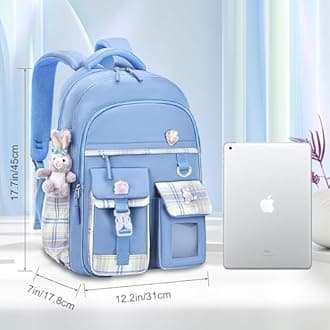 Girls School Bag, School Bag Leisure Backpack School Student Laptop Backpack, Waterproof Backpack,Accessories Plush Pendant for Teens Girls Women Students School Bag