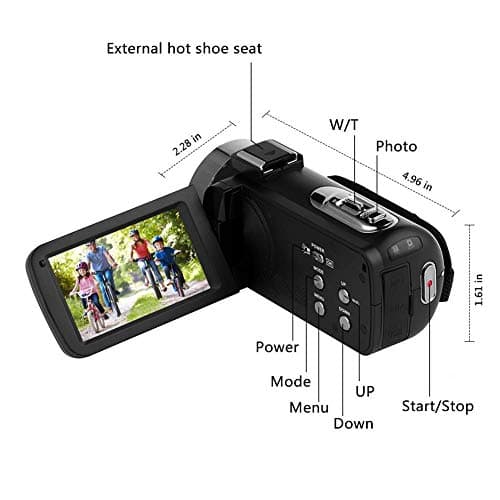 Vlogging Camera Video Camera, Camcorder for Youtube camera with Microphone WiFi Camcorder Full HD 1080P 30FPS 16X Digital Zoom 3.00 Rotatable Touch Screen Support Remote Control Time-Lapse Photography