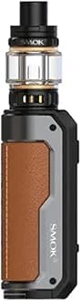 JJA Fortis Kit 80W For Smok, 0.96-Inch TFT Color Display, Type-C Fast Charging, Single 18650/21700 Battery (Not Included), Easy To Grip And Non-Slip, 2ML Cartridge No Nicotine, (Brown)