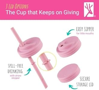 Elk and Friends Kids & Toddler Cups | The Original Glass Mason Jars 8 oz with Silicone Straws with Stoppers | Smoothie Cups | Spill Proof Sippy Cups for Toddlers | 4 Pack