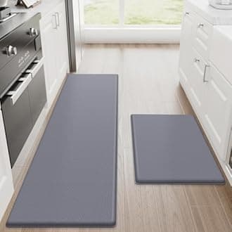 StepRite Kitchen Mats, 2 PCS 17.3"×30"+17.3"×59",Grey