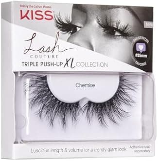 KISS Lash Couture Triple Push-up False Eyelashes, Halloween 02', Includes, Contact Lens Friendly, Easy to Apply, Reusable Strip Lashes (Pack of 3)