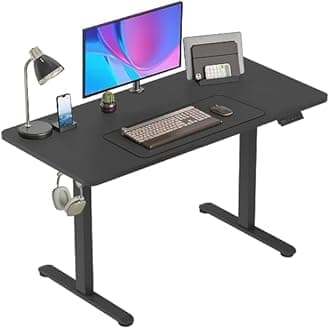 Devoko Electric Standing Desk Height Adjustable Standing Desk 140 x 60 cm, Stand Up Desk for Kids and Adults, Sit Stand Desk for Home Office (Black)