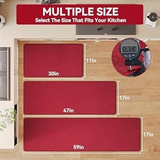 YDKGL Kitchen Mats for Floor, Super Absorbent Kitchen Rugs Non Slip Washable, Soft Imitation Linen Braided Kitchen Runner Rug, Standing Mat Kitchens Sink Mat, Easy to Clean, Red 17x71