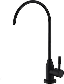 Drinking Water Faucet, Black RO Faucet Modern for Under Sink Water Filter System Non-Air Gap 360-degree Swivel Spout