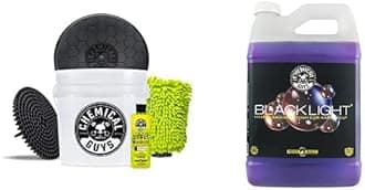 Chemical Guys CWS619BK Car Wash Detailing Bucket, Mitt & Accessories Bundle (6 Items) Featuring Black Light Foaming Car Wash Soap, 128 oz (1 Gallon) - Works on Cars, Trucks, SUVs, RVs & More