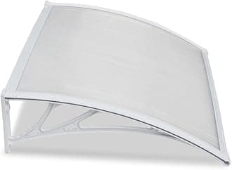 Yaheetech Door Canopy Outdoor, Rain Awning, Window Garden Canopy, Patio Porch Shelter, Front/Back Door Cover, 120X80cm, White
