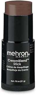 Makeup CreamBlend Stick | Face Paint, Body Paint, & Foundation Cream Makeup | Body Paint Stick Perfect for Halloween .75 oz (21 g) (Ebony)