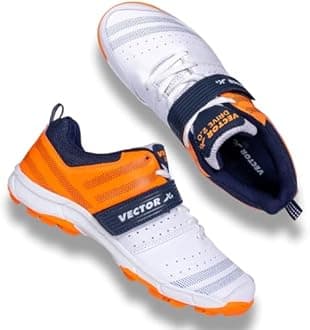 Vector X Drive 2.0 Cricket Shoes Synthetic Leather Upper/PVC Sole Studs Velcro & Lace up|Lightweight & Durable Footwear for Adult, Men & Boys | Ideal for Turf, Ground & Hard Surfaces