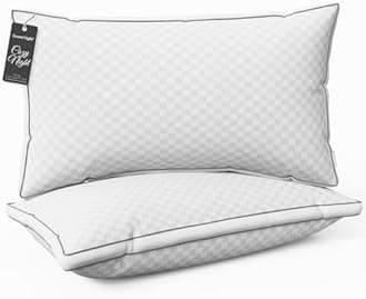 Sweetnight Bed Pillows Standard Size, Fluffy Luxury Pillows Hotel Collection Gusseted for Neck and Shoulder, Side Back Stomach Sleeper Pillow, Chessboard Design