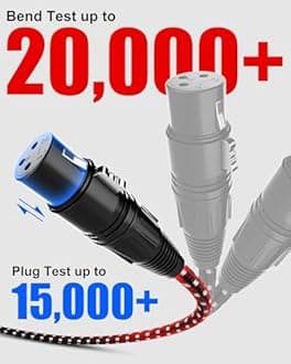 Long XLR Cables 50 ft 2 Pack, Nylon Braided XLR Extension Microphone Cable, OFC Shielded and Balanced XLR Male to XLR Female Mic Cord for Preamp Recording Mixer Amplifie Speaker Black