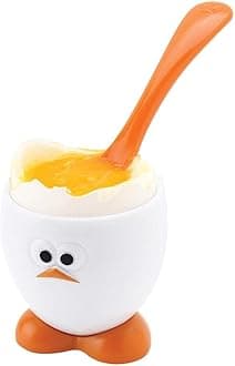 Joie Egg Head Cup and Spoon Set, One Size, White, 1 Piece, 5x5x5 cm