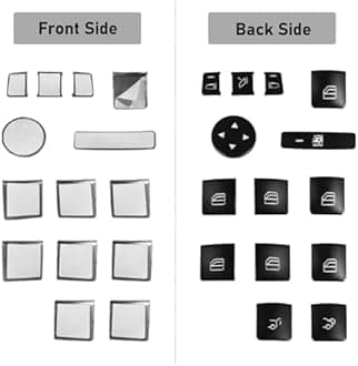 Moonlinks Inner Door Power Window Switch Button Cover Trim Sticker Replacement for Mercedes Benz A B C E G GLA CLA GLK GL ML GLE Class W204 W212 W246 W166 X166 X204 Tesla Modle X S 14pcs