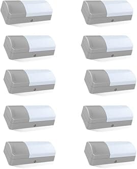 PHILIPS 6-Watt LED Bulk Head Light |WT202W LED6S Bulk Head Light for Office, Shop & Outdoor Lighting | Colour : Crystal White, Pack of 10