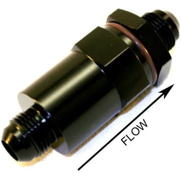 Inline High Flow Fuel Filter, -6 AN, Black