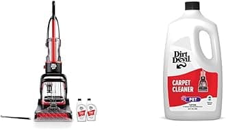 Dirt Devil Full-Size Carpet Cleaner Machine, Perfect for Pets, Carpet Shampooer, Lightweight, FD50300 + 64 oz Pet Carpet Cleaner Solution, Eliminate Pet Odors and Stains, AD31926