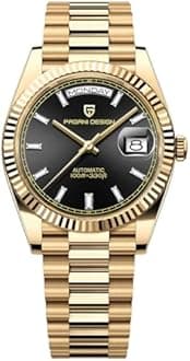LACZ DENTON Pagani Design DD36 Men's Watches Luxury Automatic Watch Men AR Sapphire Glass Mechanical Wristwatch Men 10Bar ST16 Movt, PD1752-Gold black-DK, Automatic Watch,Mechanical
