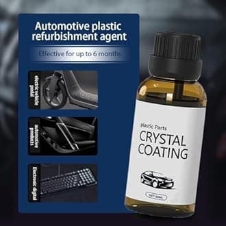 KIRMIT 2Pcs Crystal Coating for Car and Bike Plastic Parts | 30ml PVC Restorer for automobile Revitalizing Coating Agent | Automobiles Dashboard Plastic Crystal Coating Cleaner Polish (pack of 2)