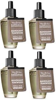 Bath & Body Works and 4 Pack Mahogany Teakwood Wallflowers Fragrance Refill. 0.8 fl oz.