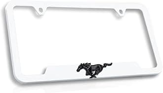 Ford Mustang Plastic License Plate Frame Tag Holder with 3D Emblem