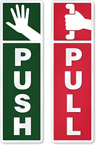 Push/Pull Sign Set with Hand Symbols