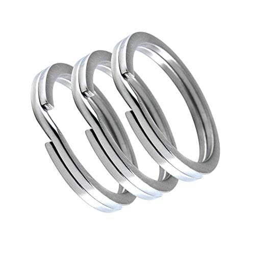 3 PCS Super Lightweight Durable Titanium 32mm Key Chain Ring, Anti Rust Split Rings for Keys Outdoor EDC