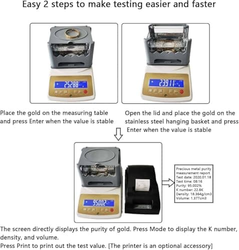 Digital Electronic Gold Purity Tester,Density Analyzer for Gold and Silver, Accurate to 0.01g, Precious Metal Density Tester,MDJ-600K