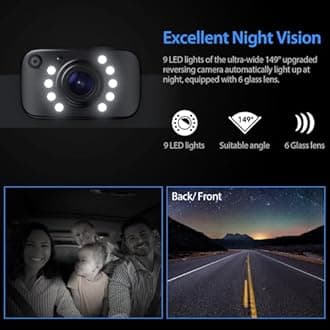 eRapta Backup Camera for Truck 7''HD 2K Front/Rear View Monitor kit IP69 Waterproof Night Vision DIY Grid Lines for Car RVs Trucks Tractors Bus Semi-Trailers Pickup AY7