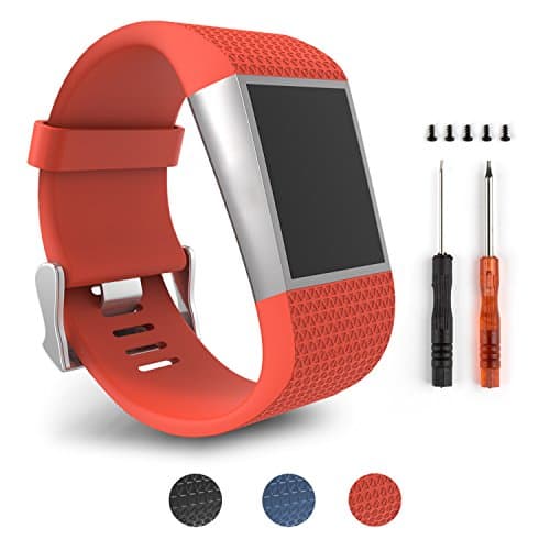 ToPoPo for Fitbit Surge, Replacement Strap Bands for Fitbit Surge Watch Fitness Tracker (Orange -S)