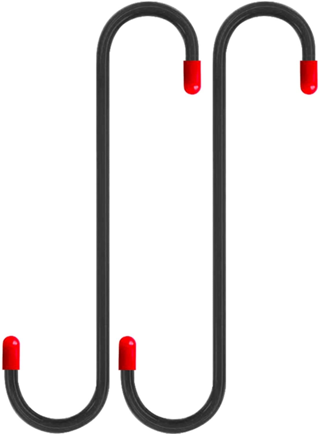 2 PCS Brake Caliper Hanger Hooks with Red Rubber Tips,Auto Brake Caliper Compression Tool,Automotive Tool for Braking,Axle,Bearing,Suspension Work,Car Tools Gifts for Men,Dad (Black)