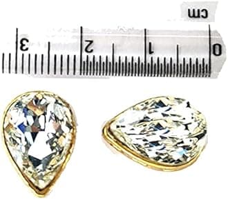 Kundan Stones Glass Beads for Craft, Embroidery and Jewellery Making (15MM Drop) (Drop 15Pcs Multicolor)