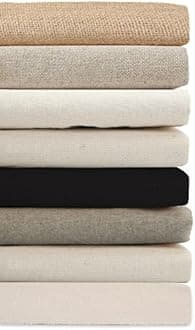 100% Cotton Canvas,Calico & Cotton Linen Mix Fabric for Craft,Paint,Patchwork,Apparel & Light Upholstery.Neotrim Natural Fibres,Eco-Friendly. [100% Cotton Calico (143gsm) - 5 Meters]