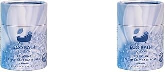 Eco Bath London Relaxing Lavender Epsom Salt Bath Soak - Tube 250g, Magnesium Bath Salt Infused with Lavender Essential Oil, Epsom Bath Salts for Relaxation (Pack of 2)