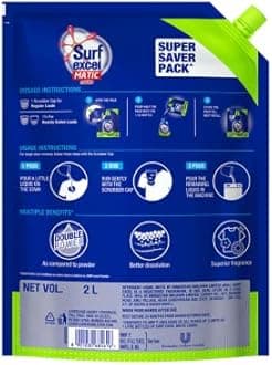 Surf Excel Matic Top Load Liquid Detergent 2 L Refill & Surf Excel Detergent Bar, Laundry Detergent Bar For Clothes, Removes Tough Stains, New long lasting fragrance, 4x200 g