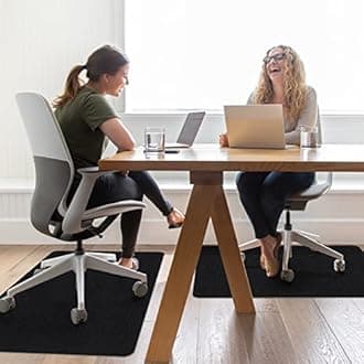 Sycoodeal Office Chair Mat for Hardwood Floor,Office Computer Gaming Chair Mat for Tile Floor,Large Floor Protector Rug,Anti-Slip,Easy to Clean,Pure Black(48"x55")