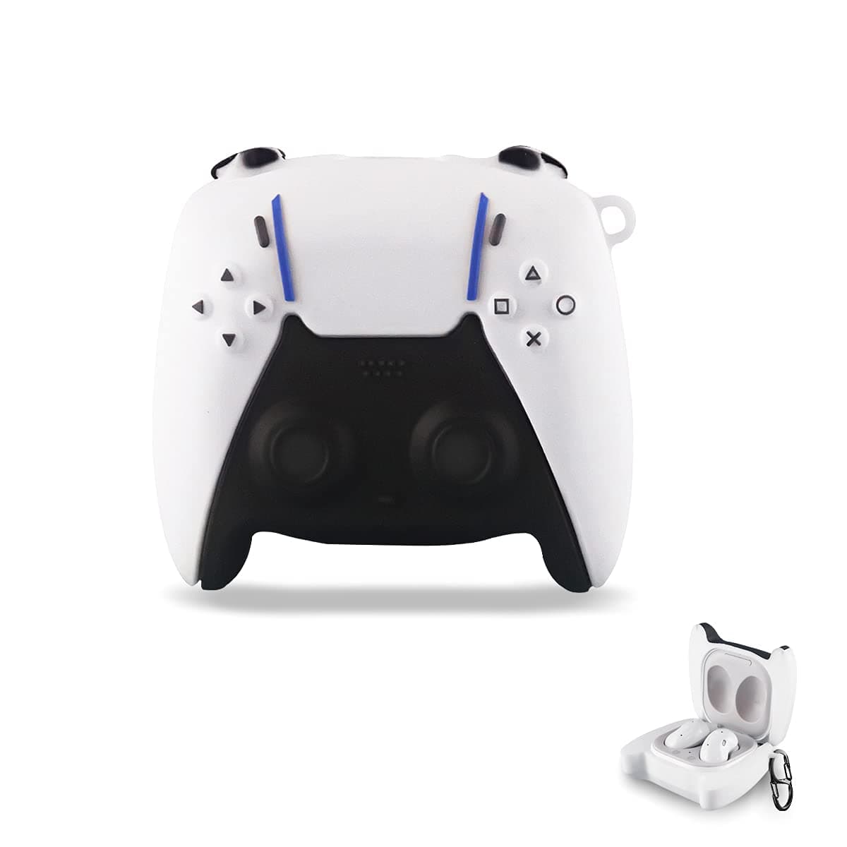 Galaxy Buds 2 Pro/Galaxy Buds 2/Galaxy Buds Pro/Galaxy Buds Live Case,Cute Game Controller Design Silicone Cover Compatible with Samsung Buds 2 Pro/Buds 2/Buds Pro/Buds Live for Girls Boys(PS5)