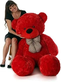 Soft Toy Teddy Bear 6 Feet for Girl Furry Soft | Plushie Soft Toys for Kids | Plush Soft Toys for Baby Boys and Girls Kids - Teddy | Birthday & Valentine Gift (Red)