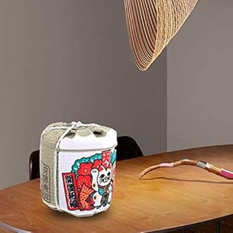 PRETYZOOM Japanese Sake Barrel, Japanese Saki Bucket Sake Bottle Decanter Barrel Biraki Set Sushi Bars Decoration for Home Restaurant B