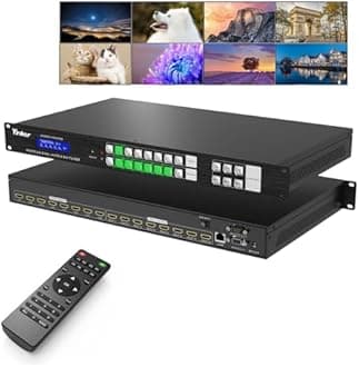 4K HDMI Matrix 8x8 - 8 in 8 Out Rack Mount Switcher & Splitter With IR Remote, 4K@30Hz EDID HDCP RS232 LAN Control