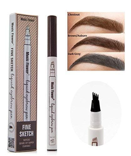 Eyebrow Tattoo Pen Microblading Eyebrow Pencil with a Micro-Fork Tip Applicator Creates Natural Looking Brows Effortlessly and Stays on All Day(2 pc/set,Chestnut)