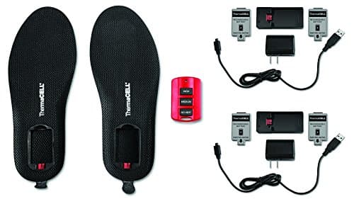 Thermacell Proflex Remote-Control Heated Insoles Bundle with Extra Battery Pack, L