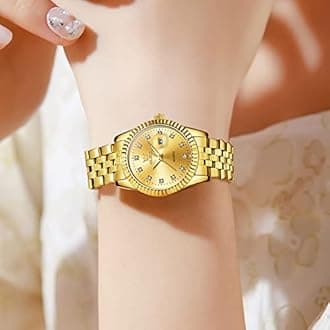 OLEVS Watches for Women Diamond Luxury Dress Women Watches Analog Quartz Waterproof Day Date Stainless Steel Wristwatch