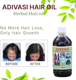 Jixara Aadiwasi Bhrungraj Herbal Hair Oil 500ml (Basically Made By Pure Aadiwasi Ayurvedic Herbs) 100% NATURAL (Pack of 2)